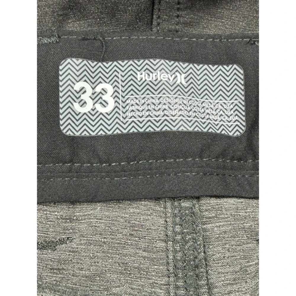 Hurley Shorts Mens 33 Phantom Static Walkshorts Black Grey Stretch Gorpcore